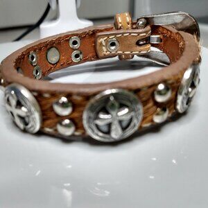 Leather horsehair bracelet